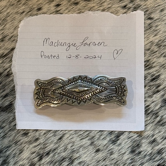 Navajo Hair Barrette Sterling Silver - Picture 2 of 4